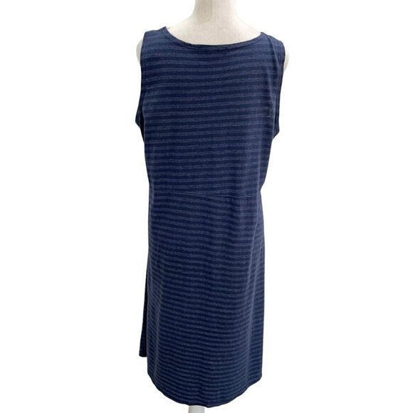 Cut Loose Linen Blend Stripe Sleeveless Dress Lagenlook Blue size Medium - Picture 5 of 8